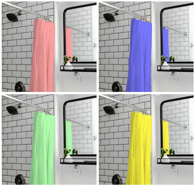 Cortinas de baño de diferentes colores
